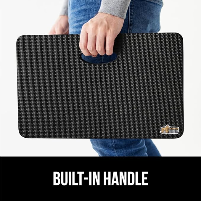 GORILLA GRIP Extra Thick Patent Pending Garden Kneeling Pad, 17.5 x 11 Inch Supportive Soft Foam Knee Cushioning for Gardening, Water Resistant, Bathing Baby Working Supplies, Lightweight 2 Pack Black