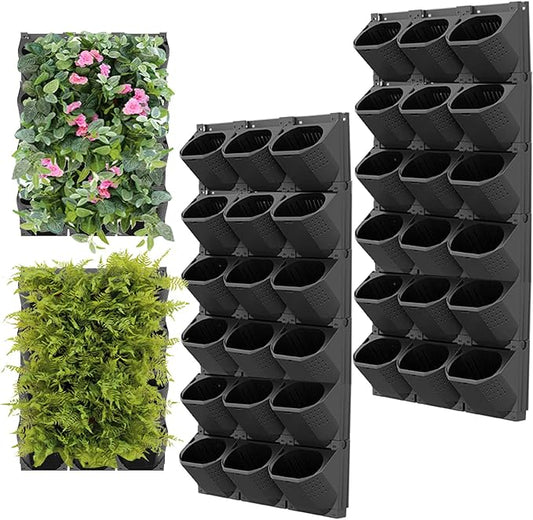 Self Watering Wall Planter with 36 Pots, Vertical Garden Planter for Indoor Plants, Wall Mounted planters Hanging Flower Herbs Vegetables, Wall Garden for Home (Black)
