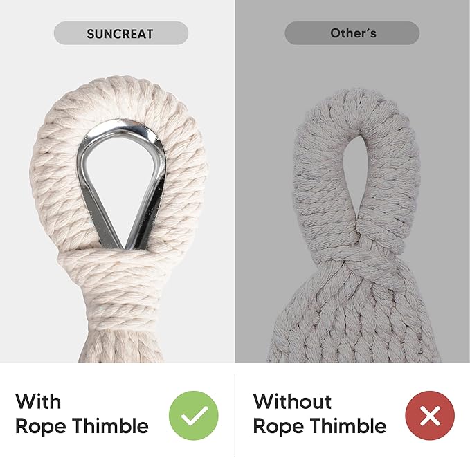 SUNCREAT Large Hammock for Tree, Outdoor Tree Fabric Hammock Only, Coffee Stripes