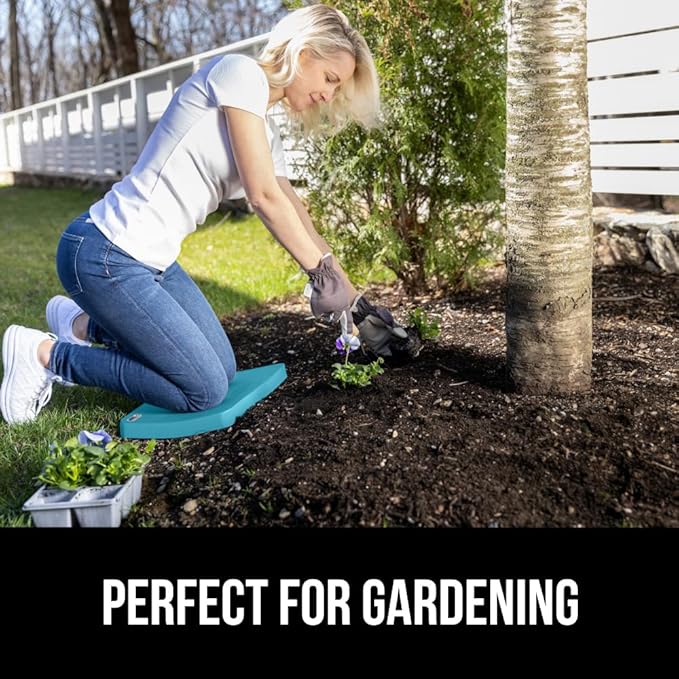 GORILLA GRIP Extra Thick Patent Pending Garden Kneeling Pad, 17.5 x 11 Inch Supportive Soft Foam Knee Cushioning for Gardening, Water Resistant, Bathing Baby, Working Supplies Lightweight, Turquoise