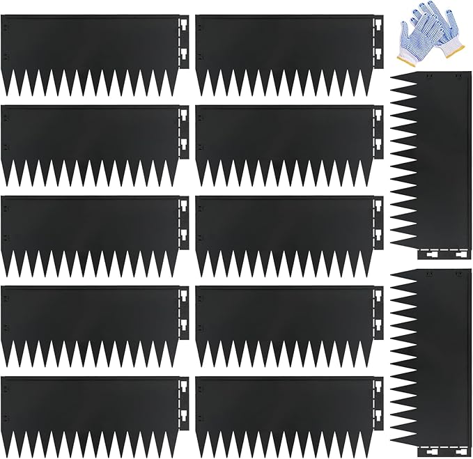 Metal Lanscape Edging 20“ L * 10” H Strips Black Steel Edging for Lanscape 12pcs for Enhanced Garden, Yard, Park, DIY Outdoor Patio (Black, 10 inch)