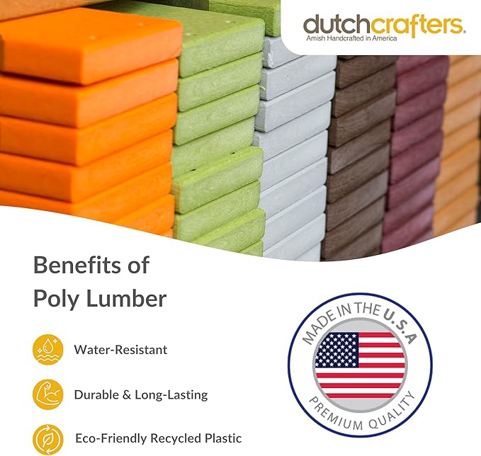 DutchCrafters Amish USA Made Recycled Plastic Large Hanging Modern Fly Through Covered Roof Open Platform Tray Bird Feeder for Outdoors, Garden, Yard (Cedar & Weatherwood)