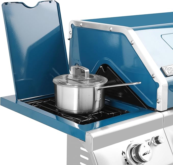 Royal Gourmet GA6402B 6 Burner Propane Gas Grill with Side Burner and Warming Rack, 74,000 BTUs, Cabinet Style Gas BBQ Grill for Barbecue Grilling & Backyard Cooking, Blue