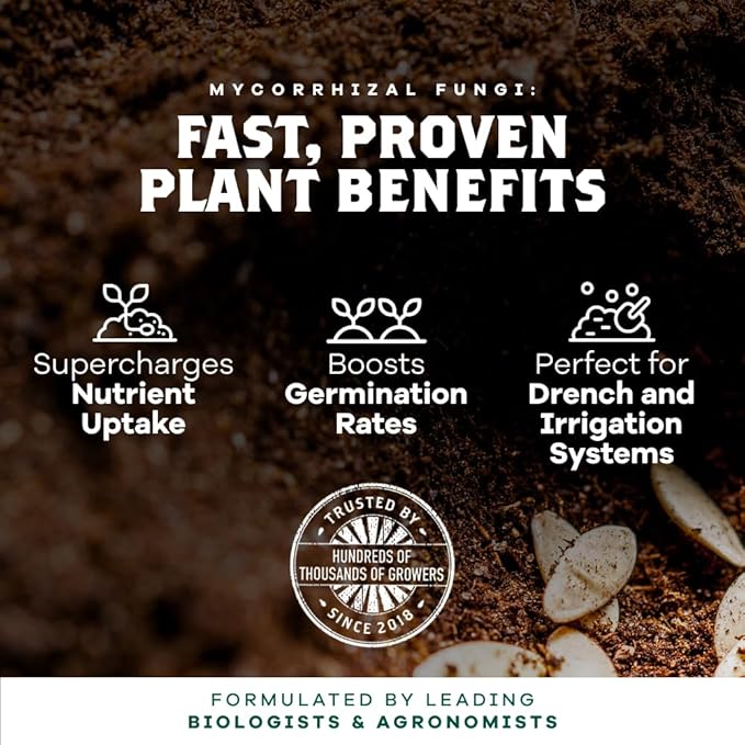 DYNOMYCO Spark WP Mycorrhizal Fungi, 11oz Wettable Powder – 3-In-1 Root Enhancer Amplifies Nutrient Uptake & Yield – Treats 70Plants, Indoor/Outdoor Bio-Stimulant – Dissolves Fast in Seed Starter Soil