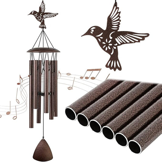 Wind Chimes, 37" Hummingbird Wind Chimes for Outside Garden Patio Yard Decor, Hummingbird Gifts for Mom Women Grandma Wife, Deep Tone Windchimes for Christmas, Mother's Day, Birthday