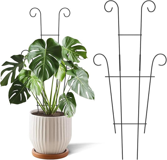 2 Pack 23.6'' Taller Plant Trellis for Climbing Plants Indoors & Outdoor, Garden Metal Trellis Plant Support for Potted Plants, Houseplants, Flowers Vine, Ivy, Pothos, Monstera