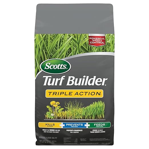 Scotts Turf Builder Triple ActionI, Weed Killer and Preventer Plus Lawn Fertilizer, 4,000 sq. ft., 11.31 lbs.