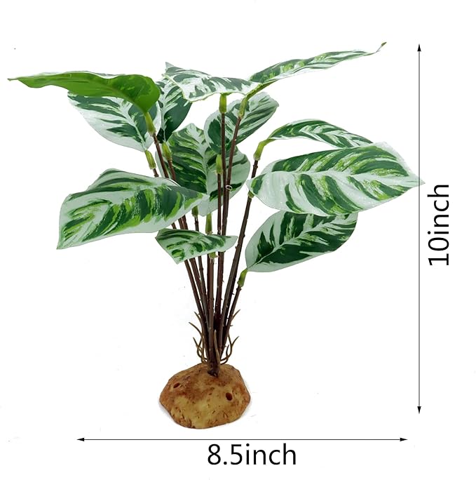 JIHAQUA Reptile Artificial Plants, Terrarium Decorations, Amphibian Habitat Hideout Plastic Plants, Green Vines