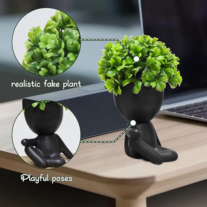Zerzsy Fake Succulent, Mini Succulents Plants Desk Plant for Office Decor for Women, Cute Fake Plants Bathroom Decor- Set of 1