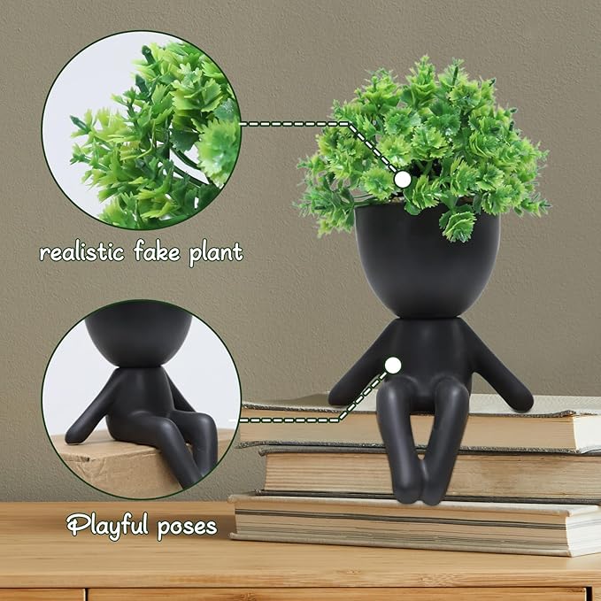 Zerzsy Fake Plants Succulents Plants Office Table Decor Indoor Mini Succulent Plant- Cute Fake Plant Bathroom Decoration Set of 1