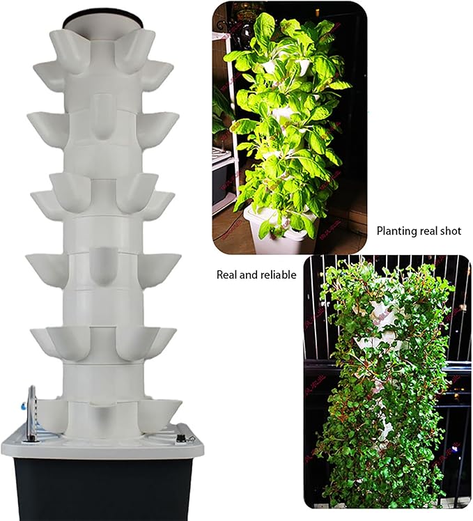 Hydroponics Growing System kit, 15 Pods Vertical Hydroponic Tower for Smart Indoor Home Gardening Lovers Hydroponic Germination Kit
