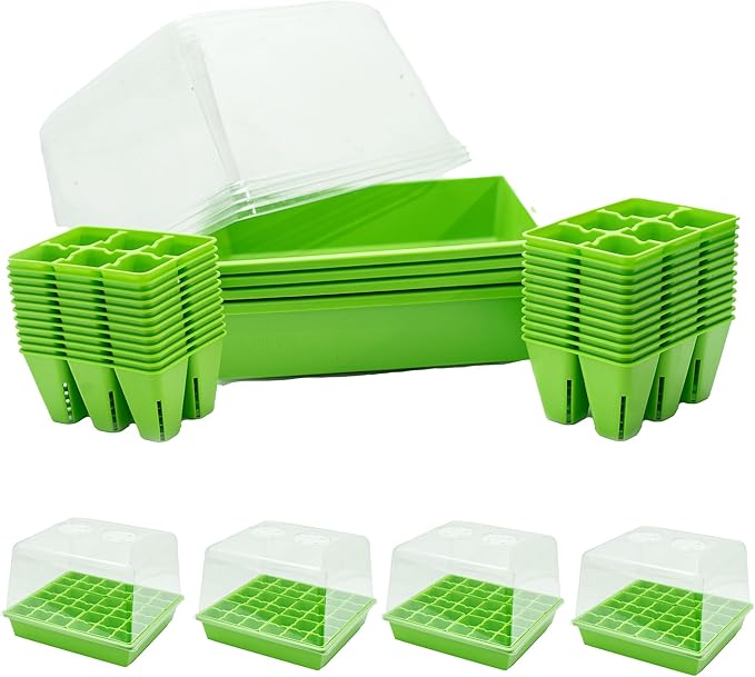 Bootstrap Farmer Countertop Seed Starter Kit in Green, Reusable 1010 Tray Bundle with Inserts and Humidity Dome