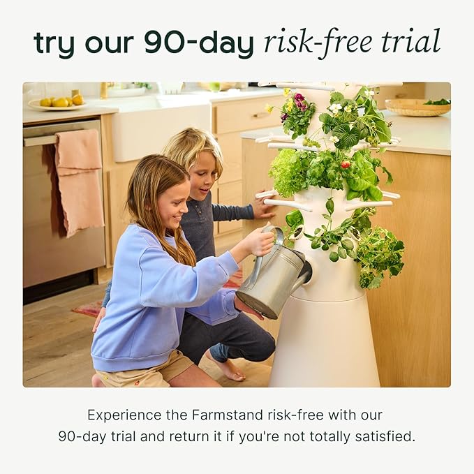 New! Lettuce Grow Farmstand Nook | 20 Plant Hydroponic System | Self-Watering Indoor Vertical Garden Planter Tower w/Pump, BPA-Free Food Grade | 4ft 7in | Made in USA…