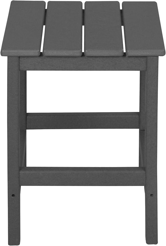 WO Home Furniture Adirondack Chairs Table Set of 3 PCS Outdoor Folding Chairs Side End Table Weather/UV Resistant for Lawn, Garden, Bon Fire, Balcony (Grey)