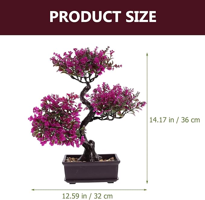 EXCEART Artificial Bonsai Simulation Plants for Home Decor Faux Potted Plants for Office Kitchen Garden No Maintenance Required