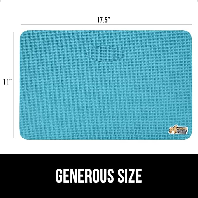 GORILLA GRIP Extra Thick Patent Pending Garden Kneeling Pad, 17.5 x 11 Inch Supportive Soft Foam Knee Cushioning for Gardening, Water Resistant, Bathing Baby, Working Supplies Lightweight, Turquoise