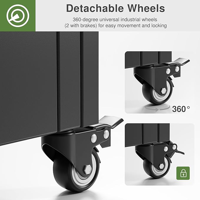 Casaphoria Metal Raised Garden Bed with Trellis and Wheels, 72"x35"x16" Planter Box for Climbing Plants, Vegetables & Vines, Features Drainage Holes and Privacy Screen (Black-Helen)
