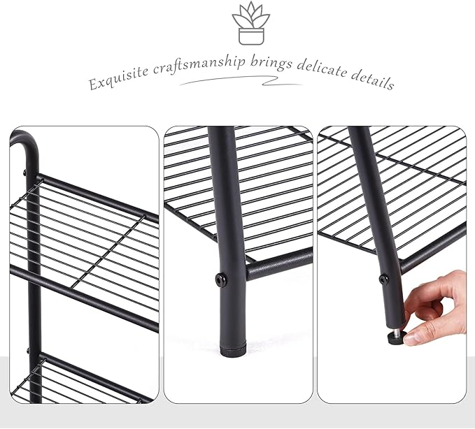 Metal Plant Stand Indoor Outdoor for Multiple Plants,3 Tier Plant Shelf,Large Heavy Duty Flower Holder Ladder Plant for Living Room, Patio, Balcony (Black)