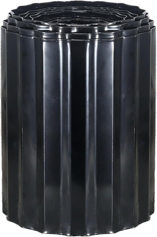 Corrugated Metal Garden Edging, 8"×20Ft Metal Landscape Edging for Lawns, Borders and Flower Beds, Metal Garden Edging Border for Garden and Yard, Sturdy Garden Long Strips, Black