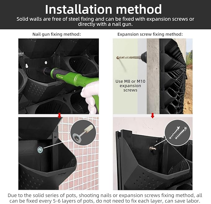 Self Watering Wall Planter with 36 Pots, Vertical Garden Planter for Indoor Plants, Wall Mounted planters Hanging Flower Herbs Vegetables, Wall Garden for Home (Black with Irrigation)