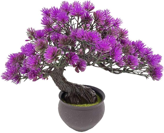 Artificial Plants Artificial Bonsai Juniper Tree Potted Faux Japanese Pine Bonsai Simulation Zen Garden Fake Plant Artificial Bonsai Tree for Home Office Showcase Indoor Décor Desktop Display