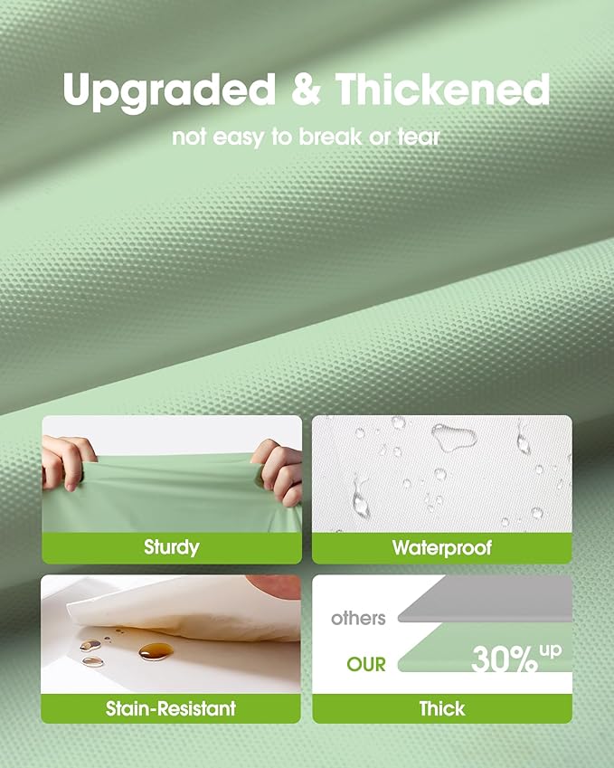 Pureegg Plastic Table Cloth Disposable 8 Pack, 84'' Round Table Cloths, Easter Party, Decorative Tablecloths, Round, Light, Pastel Plastic Cover, Leakproof & Sturdy, Sage Green