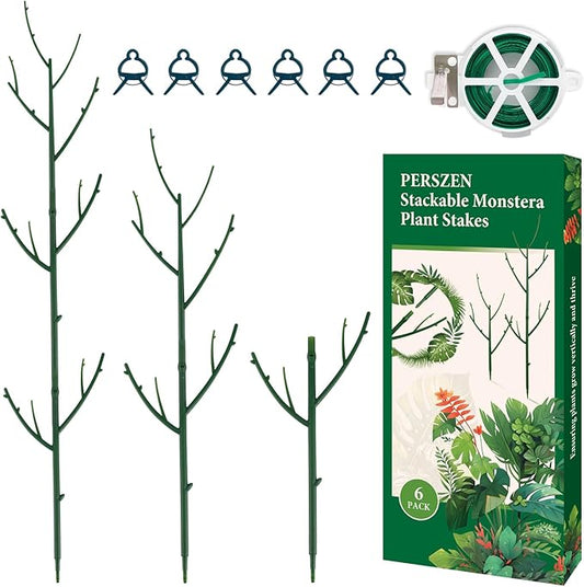 6 Pack Stackable Monstera Plant Support, Plant Stakes for Indoor and Outdoor Plants Use, Garden Stakes for Climbing and Potted Plants, Pothos, Philodendron