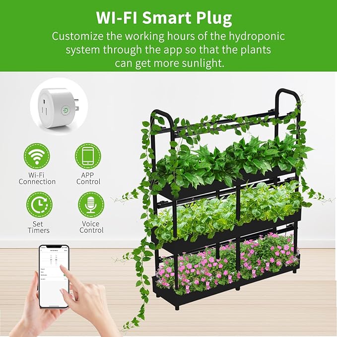 Indoor Garden Hydroponics Growing System Kit, Dual Implant Configuration for Vegetable Fruit Herb Seedling Cultivation and Large-Scale Planting,Double Water Pump，LED Grow Light