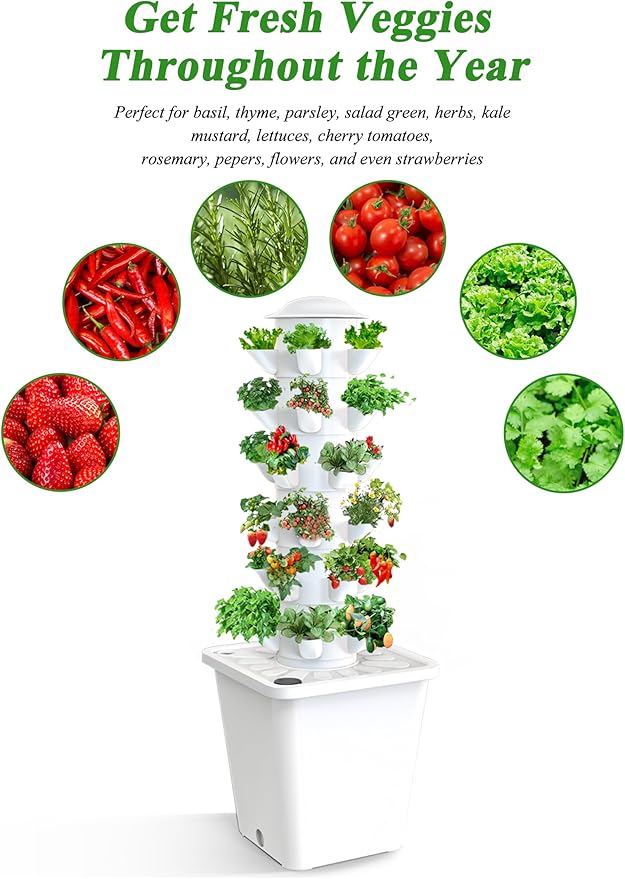 Hydroponics Growing System,Vertical Indoor Garden Planter,30 Plants Hydroponic Germination Kit for Gardening Lover