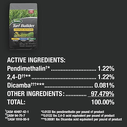 Scotts Turf Builder Triple Action1 - Weed Killer, Crabgrass Preventer, Lawn Fertilizer, 12,000 sq. ft. (2-Pack)
