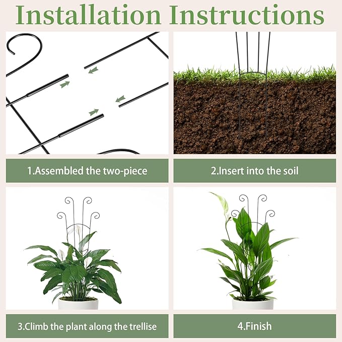 2 Pack 32.6'' Taller Plant Trellis for Climbing Plants Indoors & Outdoor, Garden Metal Trellis Plant Support for Potted Plants, Houseplants, Flowers Vine, Ivy, Pothos, Monstera