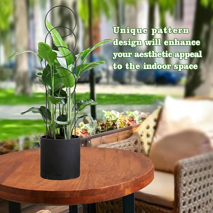23Inch Outdoor Plant Trellis for Climbing Plants, Metal Garden Trellis for Potted Plants,Plant Stakes for Indoor Plants Accessories Hoya,Flower,Plant Support,Plant Gifts (23Inch-Circular)