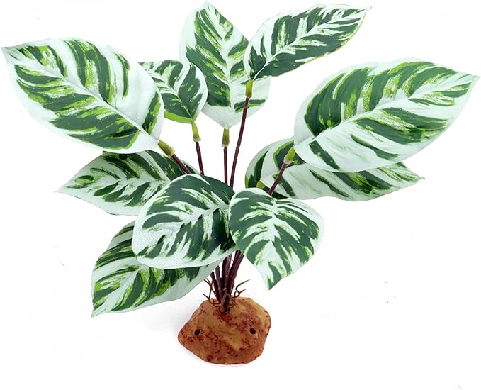 JIHAQUA Reptile Artificial Plants, Terrarium Decorations, Amphibian Habitat Hideout Plastic Plants, Green Vines