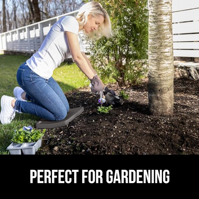 GORILLA GRIP Extra Thick Patent Pending Garden Kneeling Pad, 17.5 x 11 Inch Supportive Soft Foam Knee Cushioning Gardening, Water Resistant, Bathing Baby, Working Supplies, Lightweight 2 Pack Charcoal