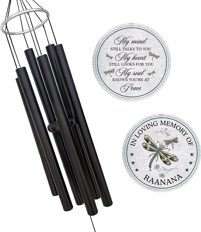 Personalized 36" Bereavement Wind Chimes for Outside, Memorial Gift in Remembrance of a Loved One, Sympathy Gift for Loss of Mother Father Husband, Garden Patio Decor