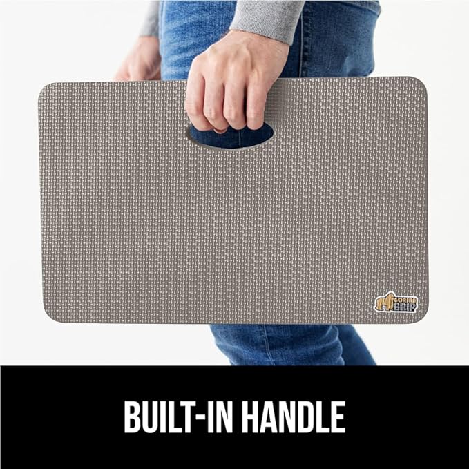 GORILLA GRIP Extra Thick Patent Pending Garden Kneeling Pad, 17.5 x 11 Inch Supportive Soft Foam Knee Cushioning for Gardening, Water Resistant, Bathing Baby Working Supplies, Lightweight, Gray