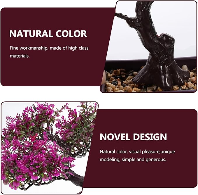 Cabilock Artificial Bonsai Tree, Small Fake Potted Bonsai Plants Decoration, Simulation Faux Greenery Plants Decor, Desktop Realistic Welcoming Pine Ornament for Home Office Entryway Chests Decor