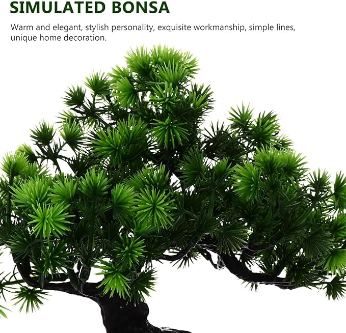 PRETYZOOM Realistic Artificial Potted Pine Bonsai Tree Fake Bonsai Plant for Room Dec
