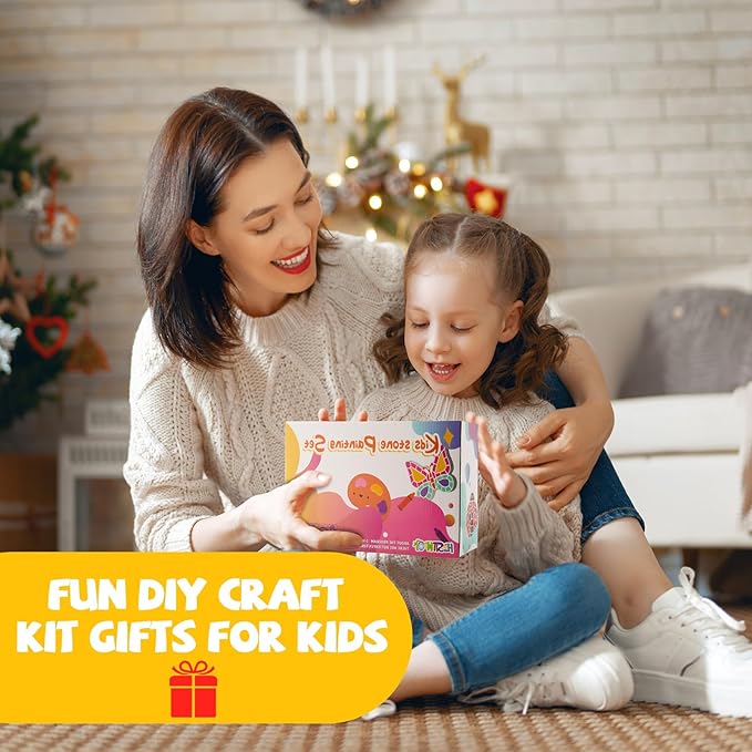 Stepping Stones Painting Kit for Kids Ages 4-12 - 5 Pack Paint Your Own Garden Stones with Butterfly, Unicorn & Ladybug Designs, Outdoor Art & Craft Activity Set, Creative Summer Gift for Boys & Girls