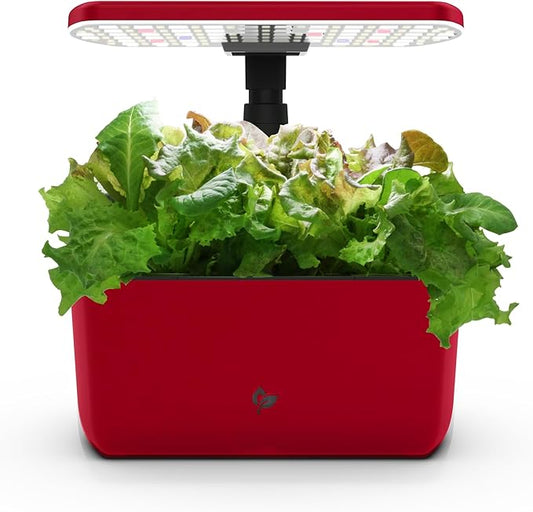 AeroGarden Harvest Lite, Indoor Garden Hydroponic System with LED Grow Light, Holds up to 6 AeroGarden Pods, Cherry Red