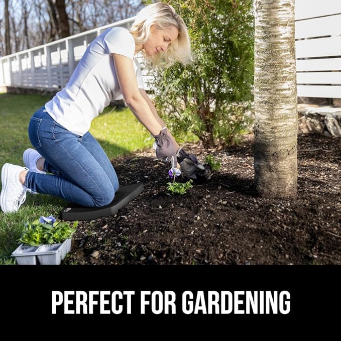 GORILLA GRIP Extra Thick Patent Pending Garden Kneeling Pad, 17.5 x 11 Inch Supportive Soft Foam Knee Cushioning for Gardening, Water Resistant, Bathing Baby Working Supplies, Lightweight 2 Pack Black