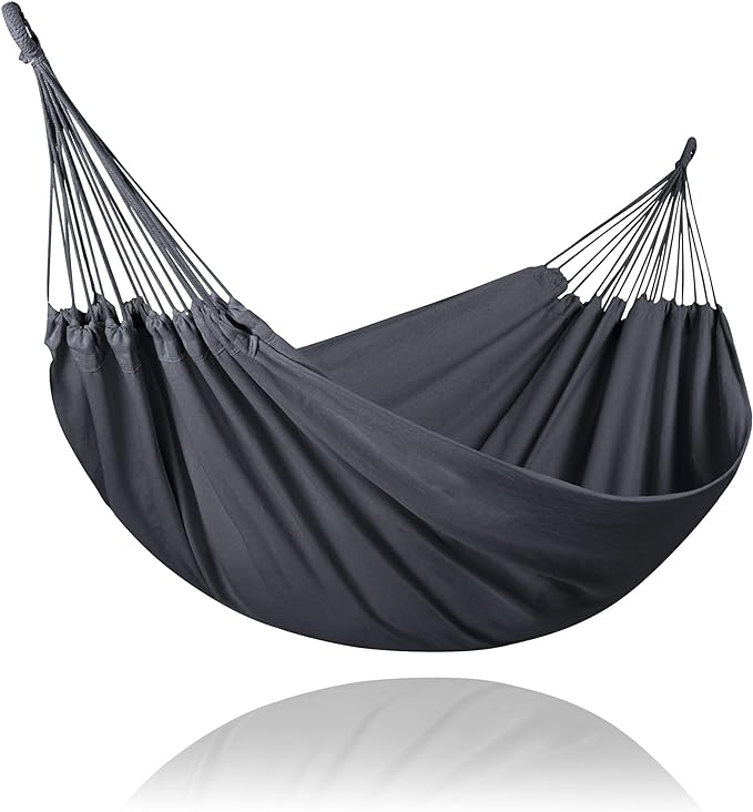 SUNCREAT Hammocks Outdoor Camping Double Hammock, Extra Large 2 Person Hammock for Camping, Dark Gray