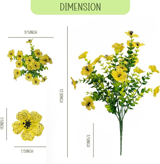 Artificial Flowers for Outdoors, 10 Bundles UV Resistant Artificial Outdoor Flowers, Not-Fading Silk Faux Flowers for Outdoor Planters for Spring Summer Home Garden Porch Decor, Mixedcolor