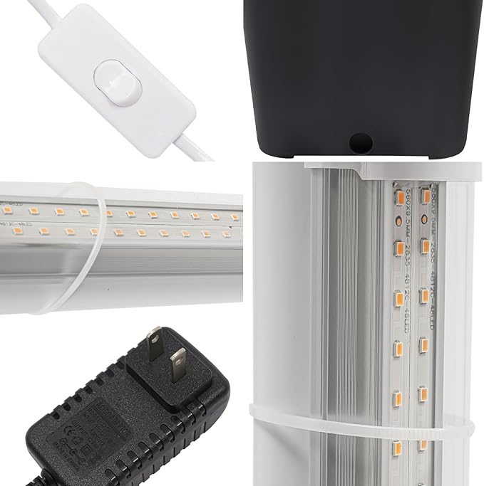 Hydroponic Growing Tower System Kit, 30-Plant Vertical Hydroponics Garden Tower with LED Grow Light, for Outdoor Indoor Herbs Fruits Vegetables Smart Garden Planter Kit