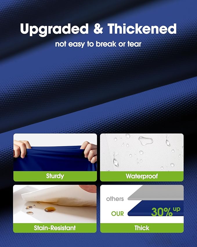 Pureegg Plastic Table Cloth Disposable 8 Pack, 54 x 108 Inch Table Cloths, Graduation Decorations Class of 2025, Graduation Party, Tablecloths, Rectangle, Plastic Cover, Leakproof & Sturdy, Navy Blue