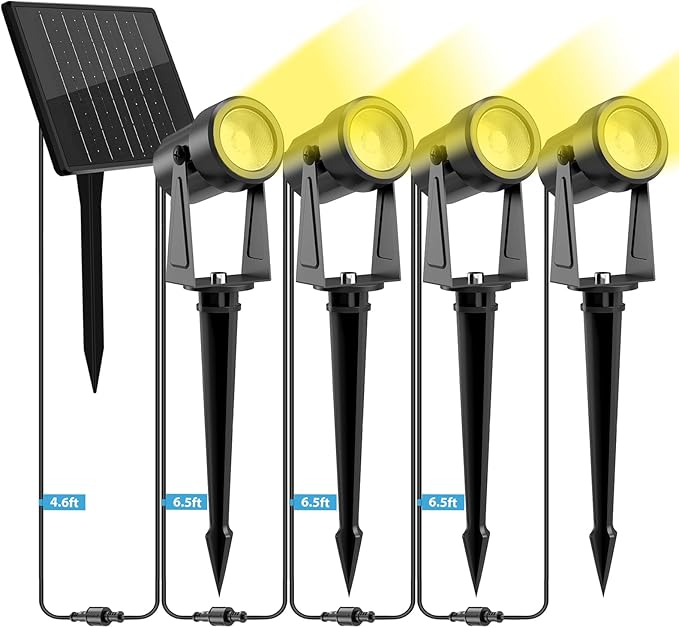 ZYAN Solar Landscape Spotlights Outdoor Waterproof IP65, LED Solar Powered Garden Yard LED Spot Lights for Outside Plant, Tree, Pathway, Auto On/Off Wall Lights for Walkway, Patio, Lawn-8 Pack