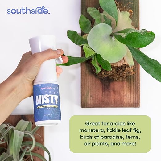 Southside Misty Fertilizer Spray - Leaf-Absorbed Plant Food - Use Year-Round - (4-2-6 NPK) Specialized Nutrition for Humidity-Loving Houseplants - 7.1 fl oz (210ml)