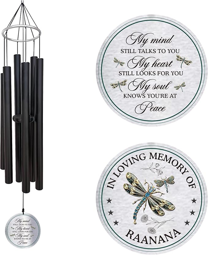 Personalized 36" Bereavement Wind Chimes for Outside, Memorial Gift in Remembrance of a Loved One, Sympathy Gift for Loss of Mother Father Husband, Garden Patio Decor