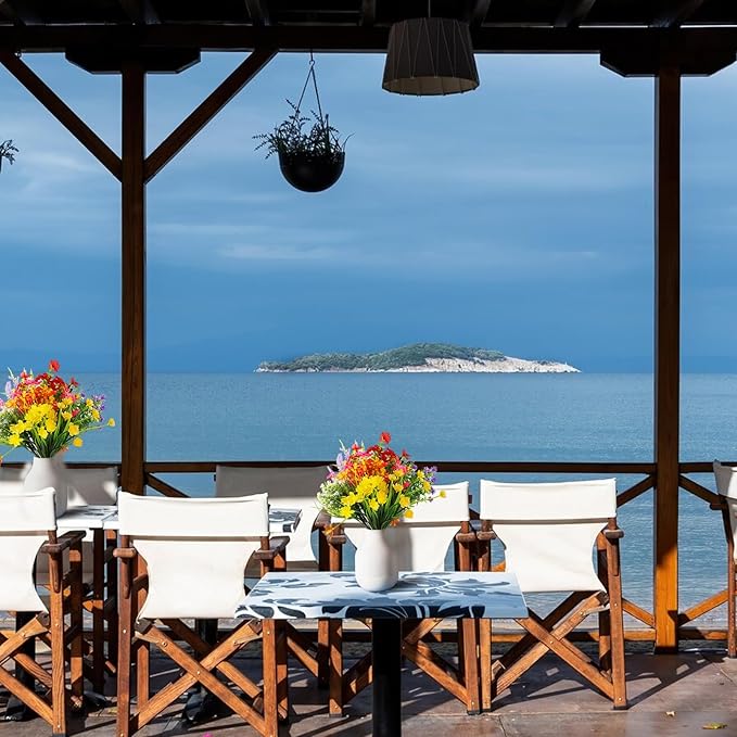 36 Bundles Artificial Plants Flowers Outdoor Spring Decoration Faux Flowers for Outdoor Planters Fake Wildflowers Faux Flowers Bulk for Hanging Planter Home Wedding Spring Summer Decor