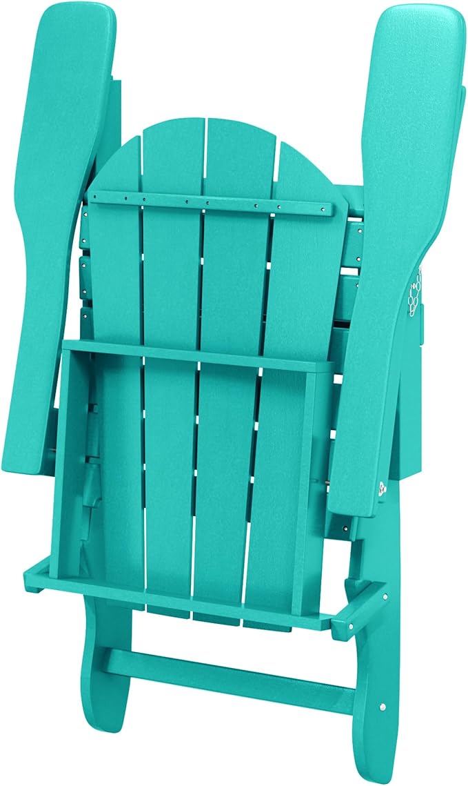 Westin Outdoors Laguna WO Home Outdoor Adirondack Folding Chair Lounger Seat Traditional Retro Home Furniture for Beach, Balcony, Backyard, Lawn, Patio, Pool, Deck, Garden (Turquoise)